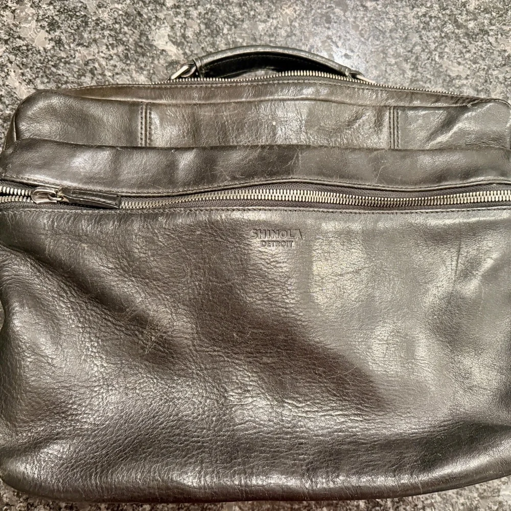 Shinola Men's Black Leather briefcase